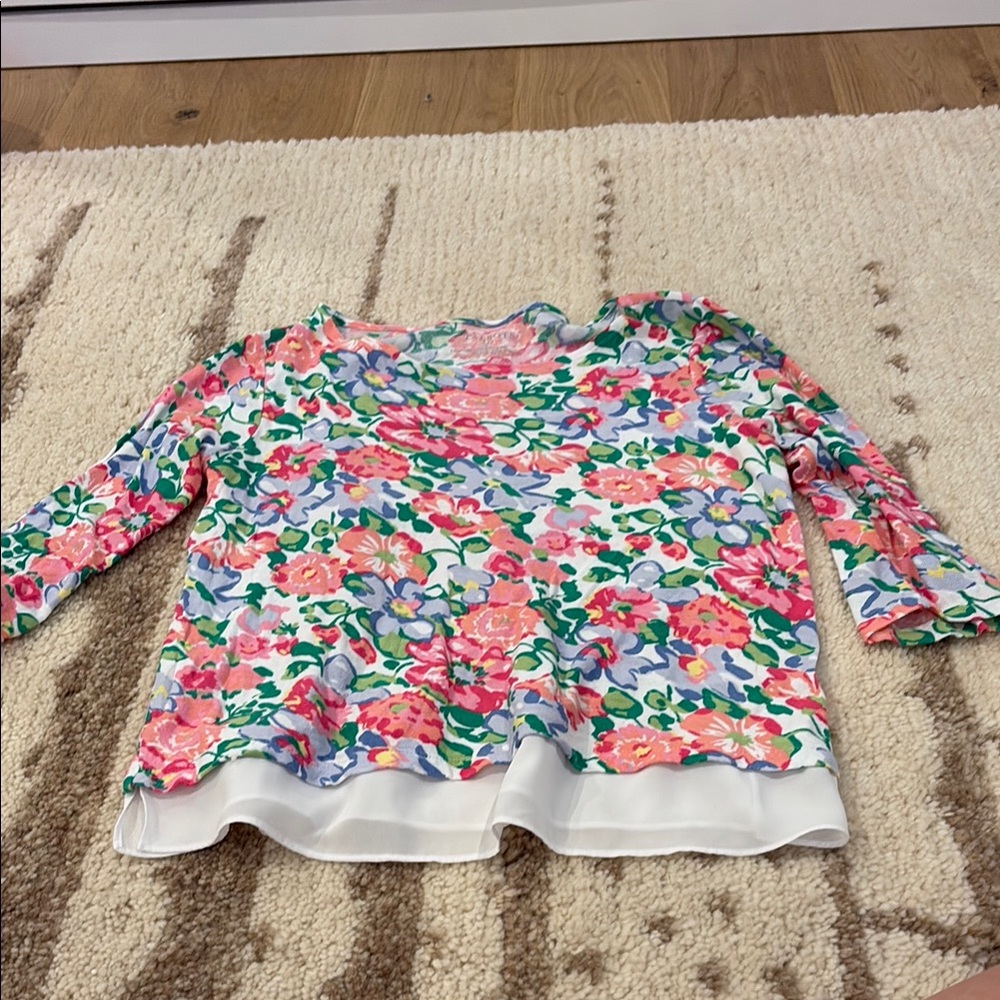 Floral Women's Top Talbots Large